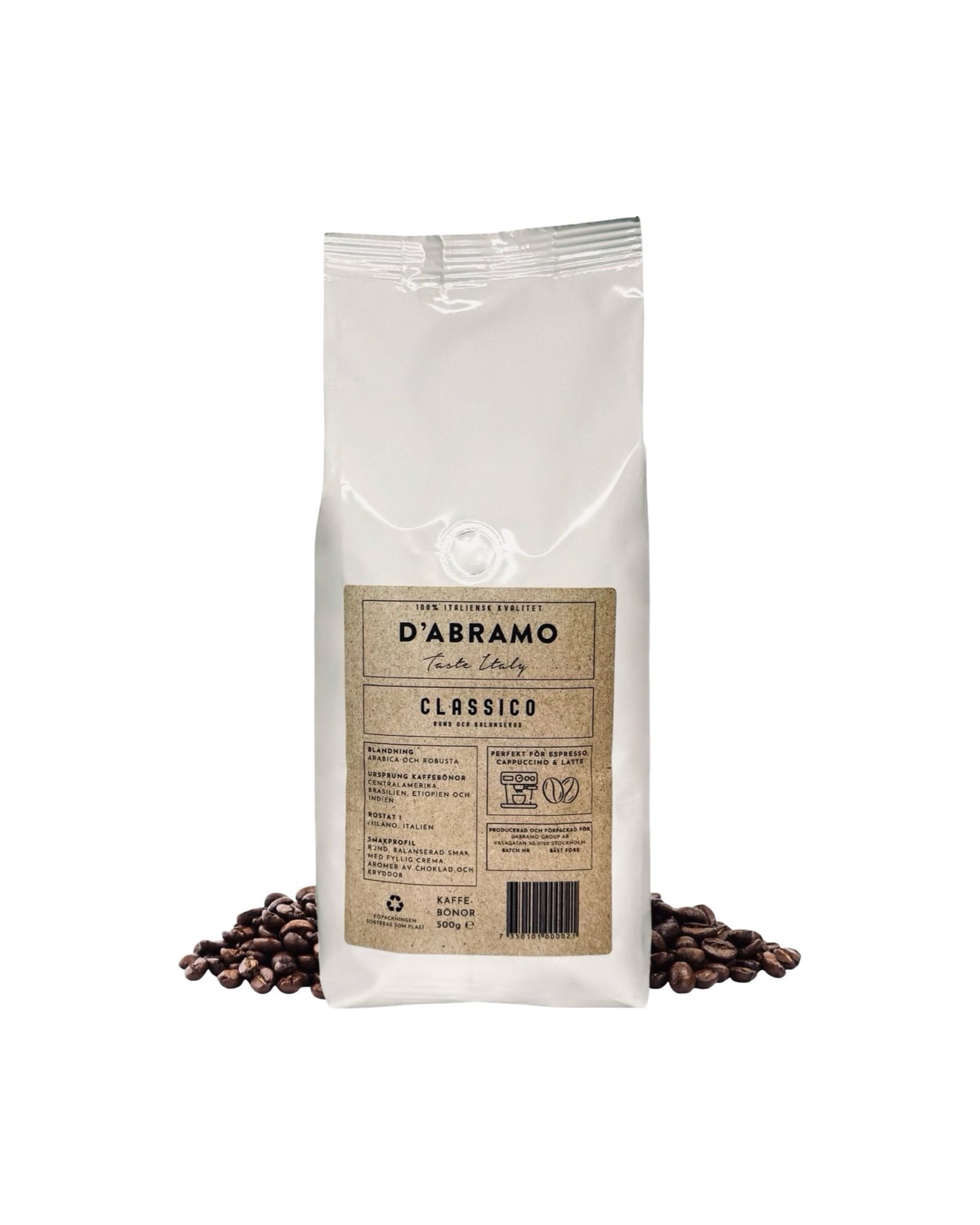 D’abramo Classico Kaffebönor 500 g
